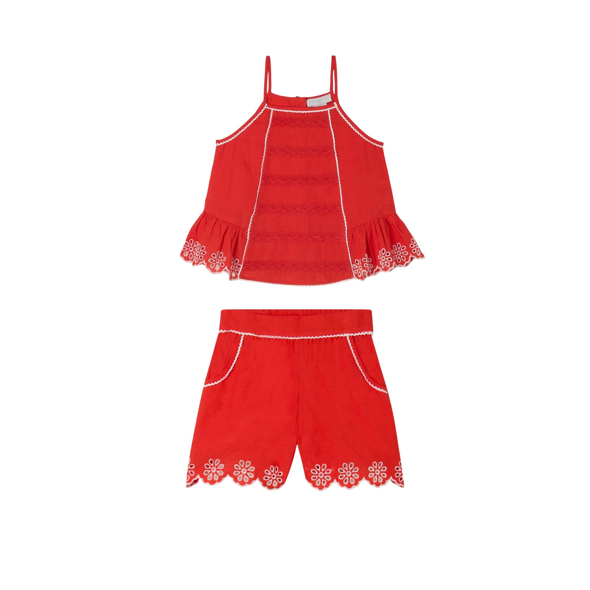 Embroidered Linen Set | Red