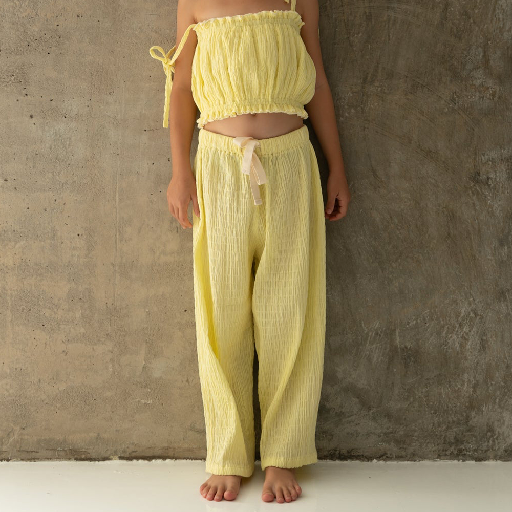 Ziggy Top with Paloma Pant Cringkle Set | Yellow