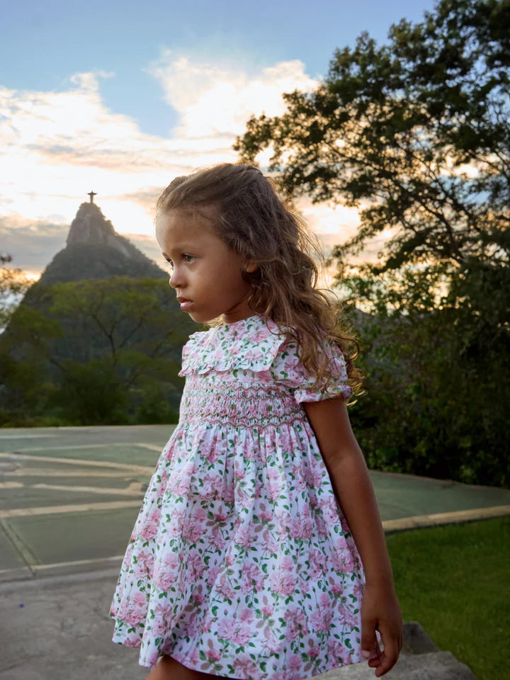 Silvana Hand-Smocked Set | Ivory Floral