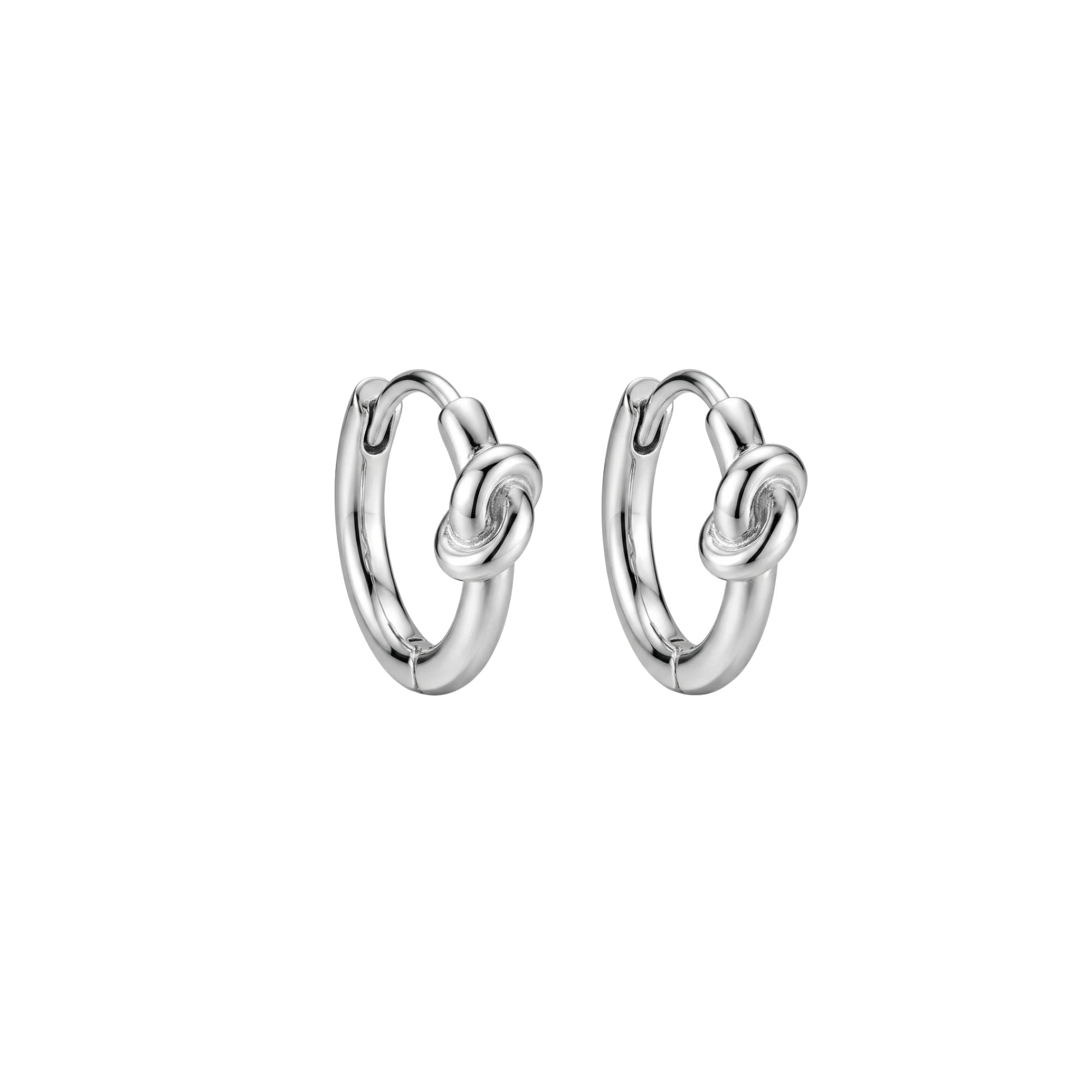Silver Knotted Huggie