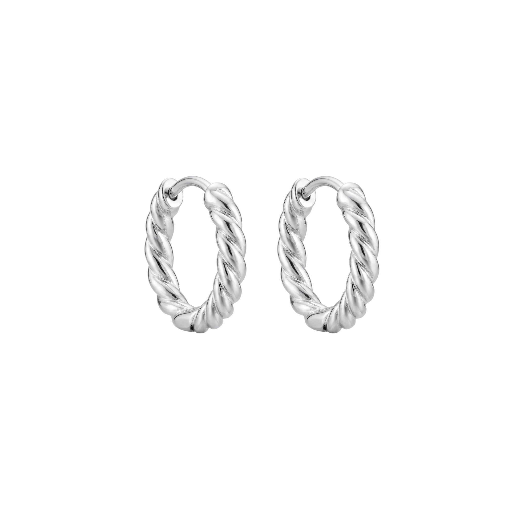 Silver Rope Huggies