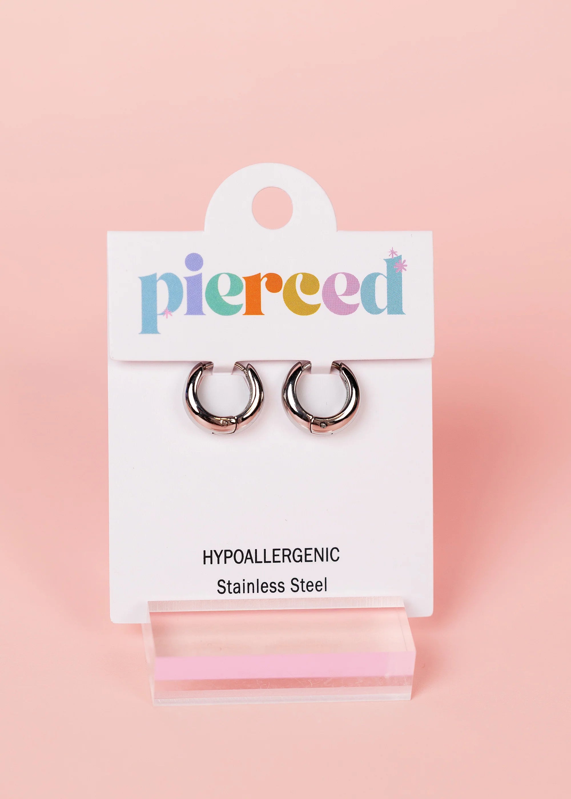 Silver Small Teardrop Huggies