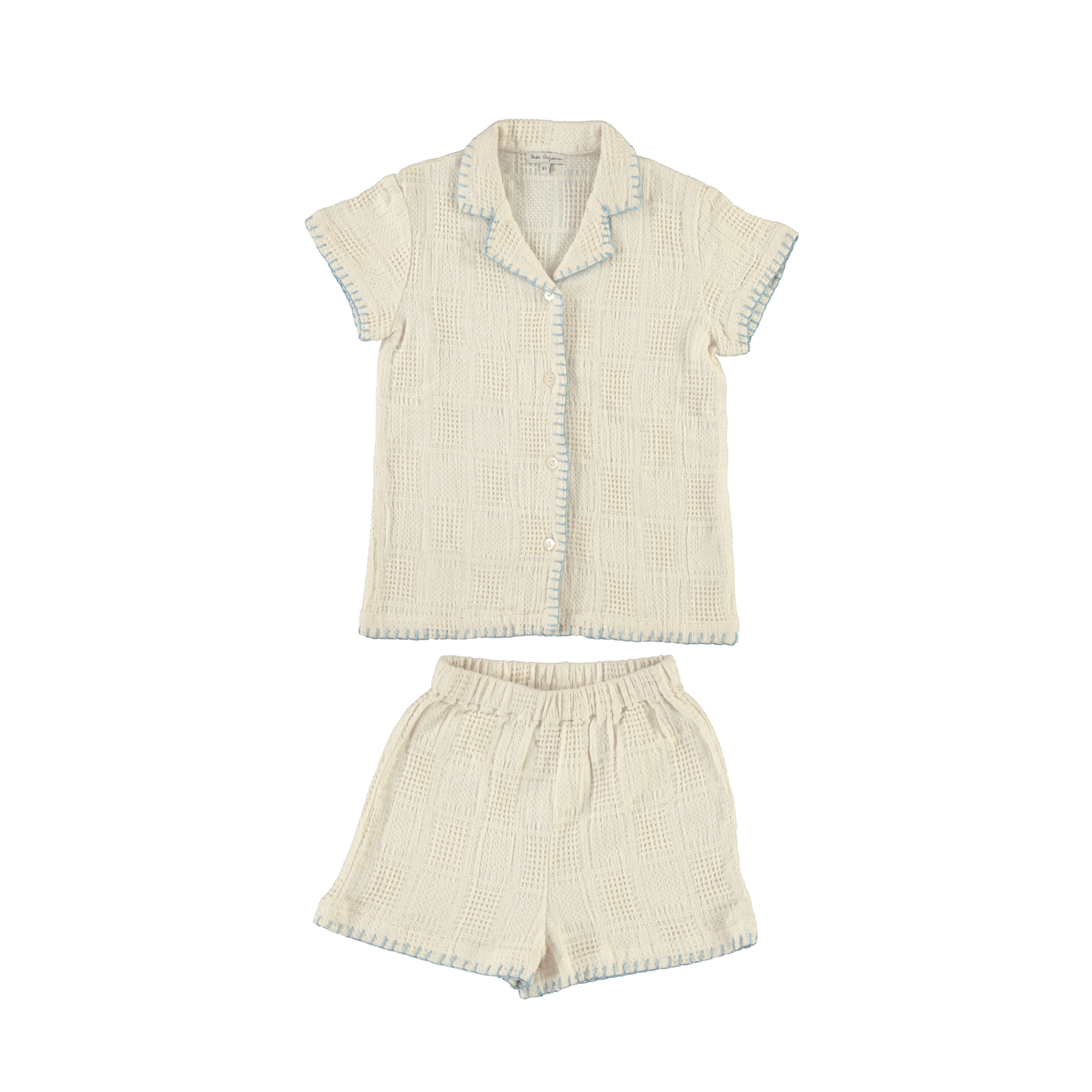 Sky Shirt & Shorts Set | Natural Squares
