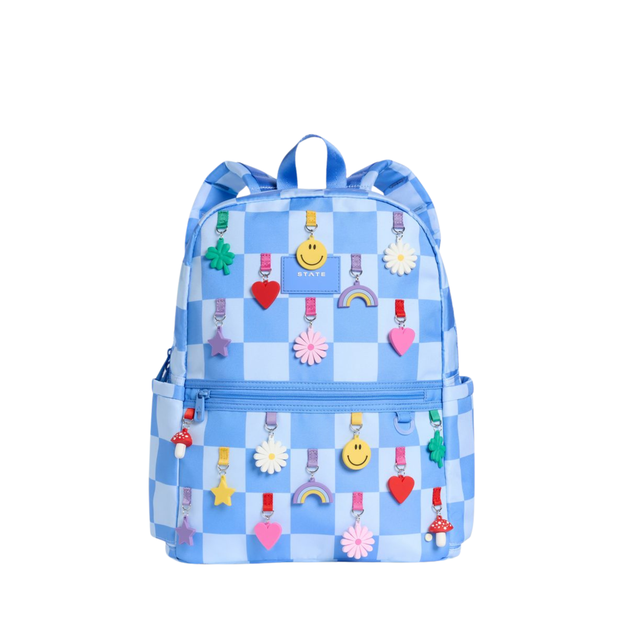 Kane Double Pocket Backpack | Charms Blue Check