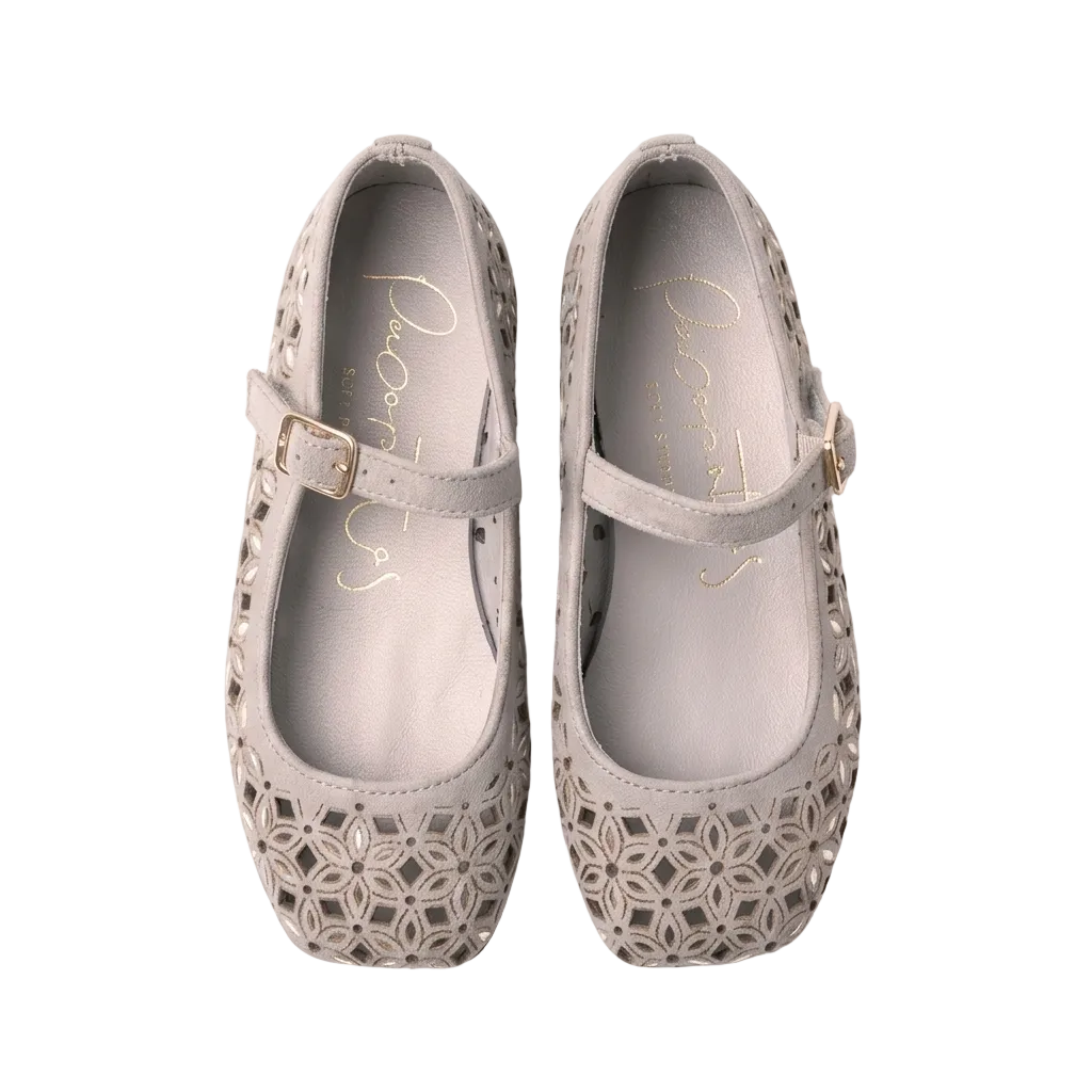 Nougat Suede Ballerina Flats