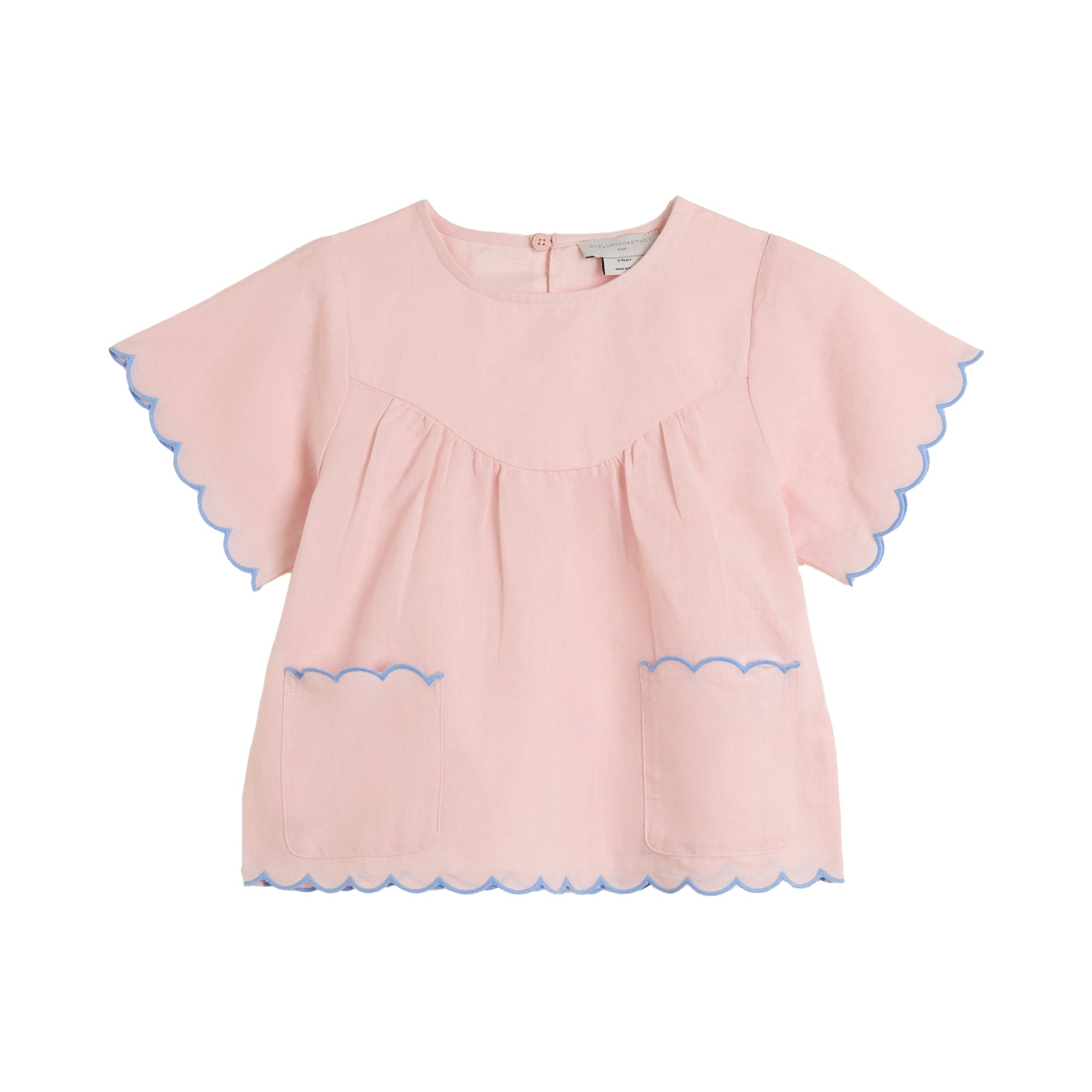 Scalloped Short-sleeve Top | Orchid Pink