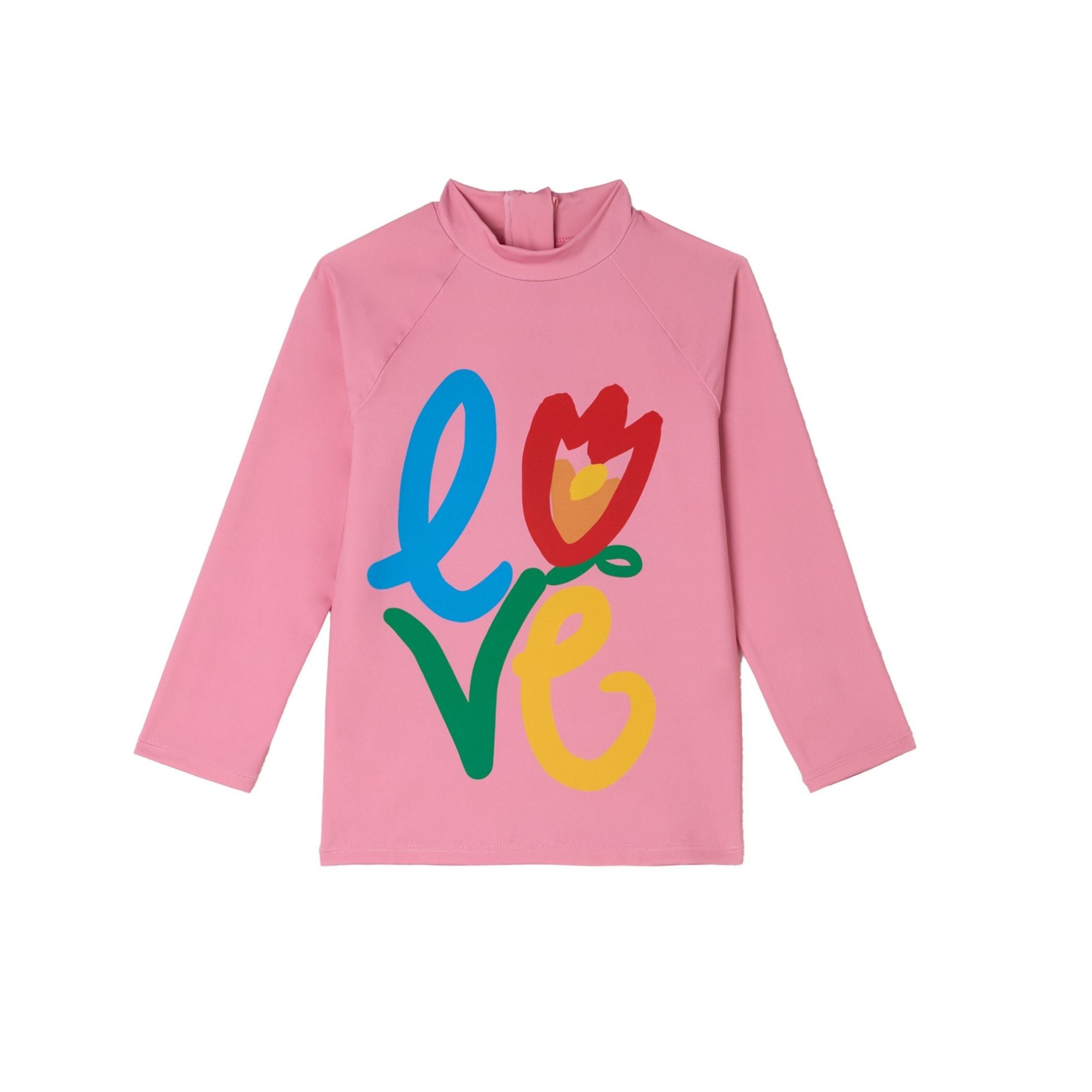 Printed Rashguard Swim Top | Pink