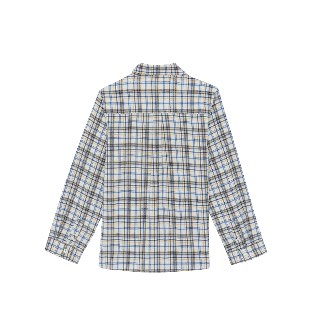 Embroidery Check Cotton Shirt | Ecru