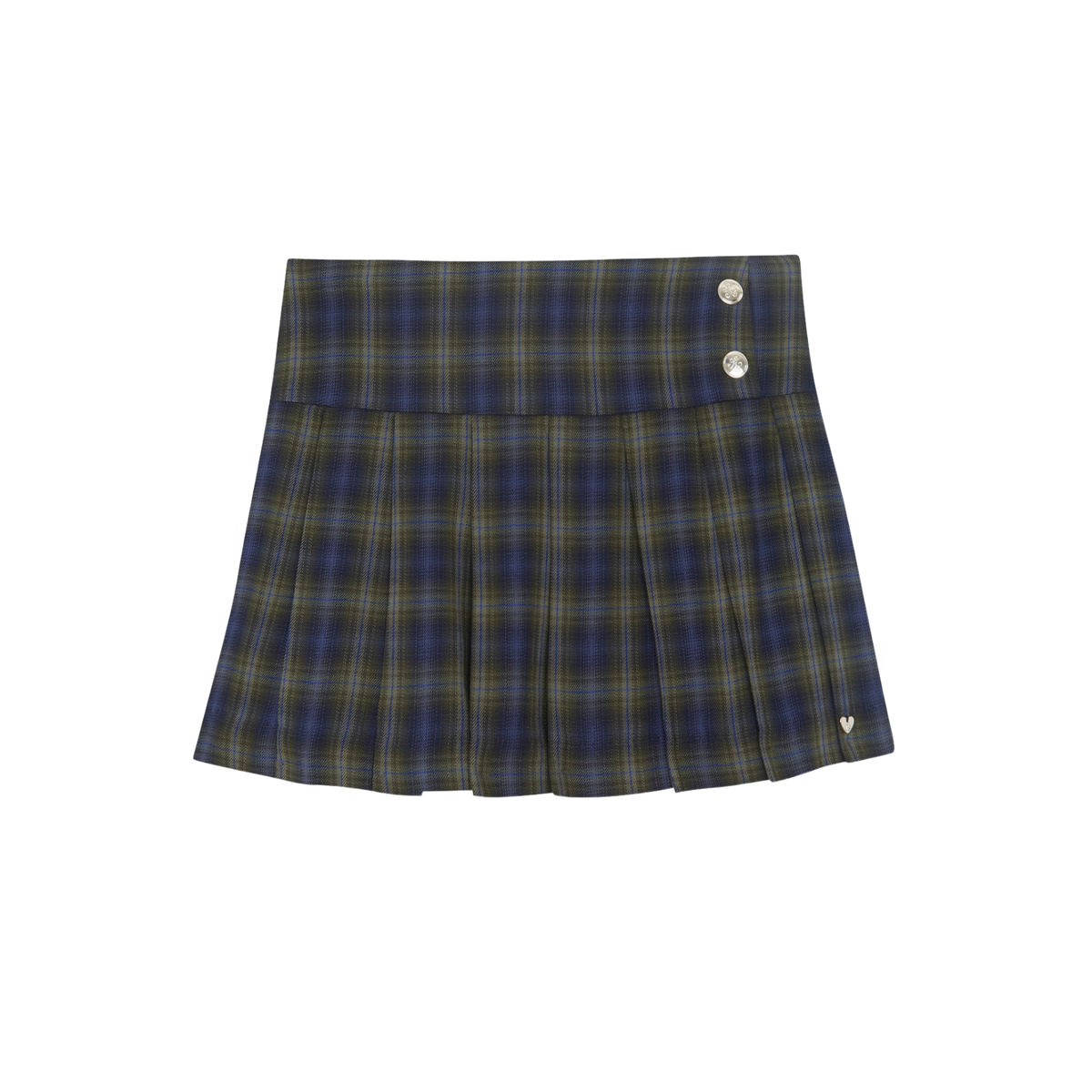 Tartan Cotton Skirt | Navy