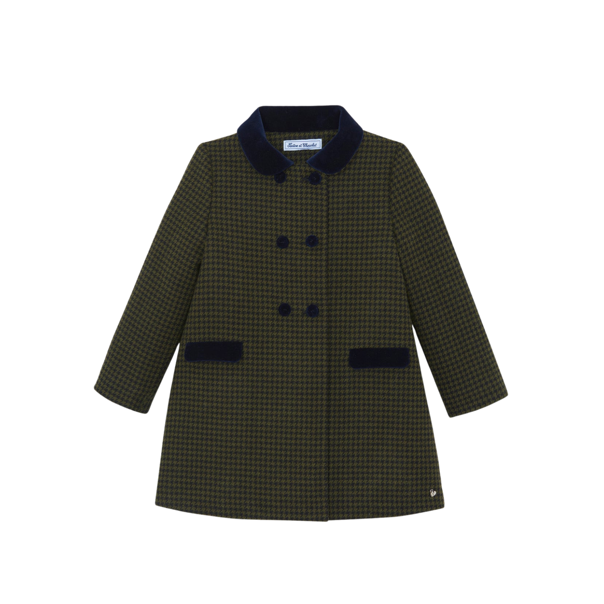 Puppytooth Wool Coat | Olive