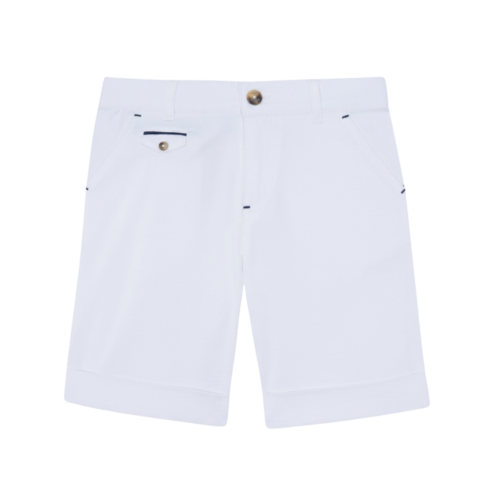 Twill Cotton Shorts | White