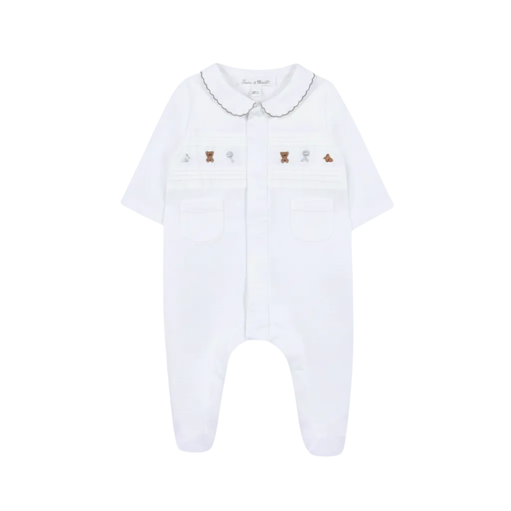 Pajamas Animal Embroidery | White