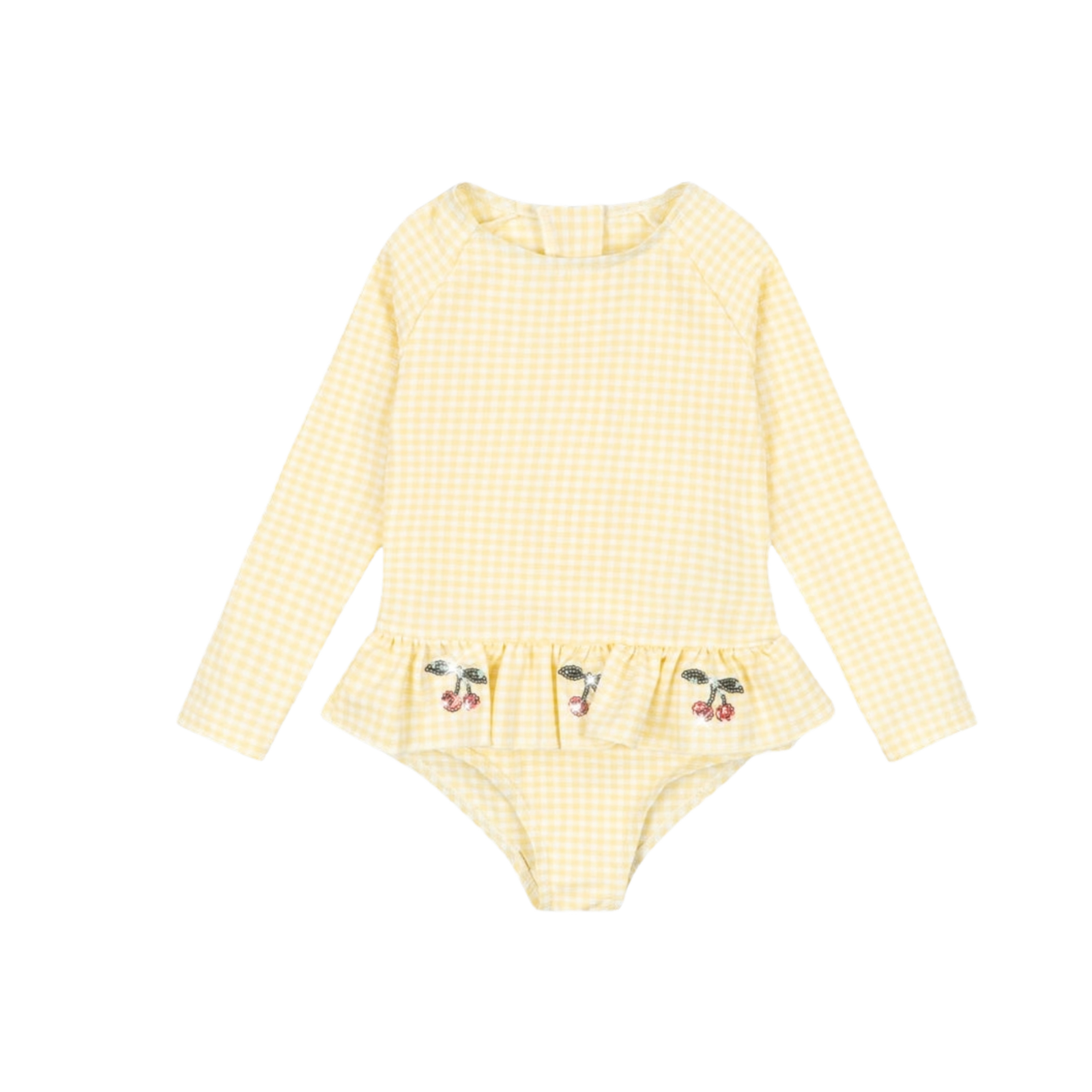 Etta Long Sleeve Swimsuit | Banana Almond Check
