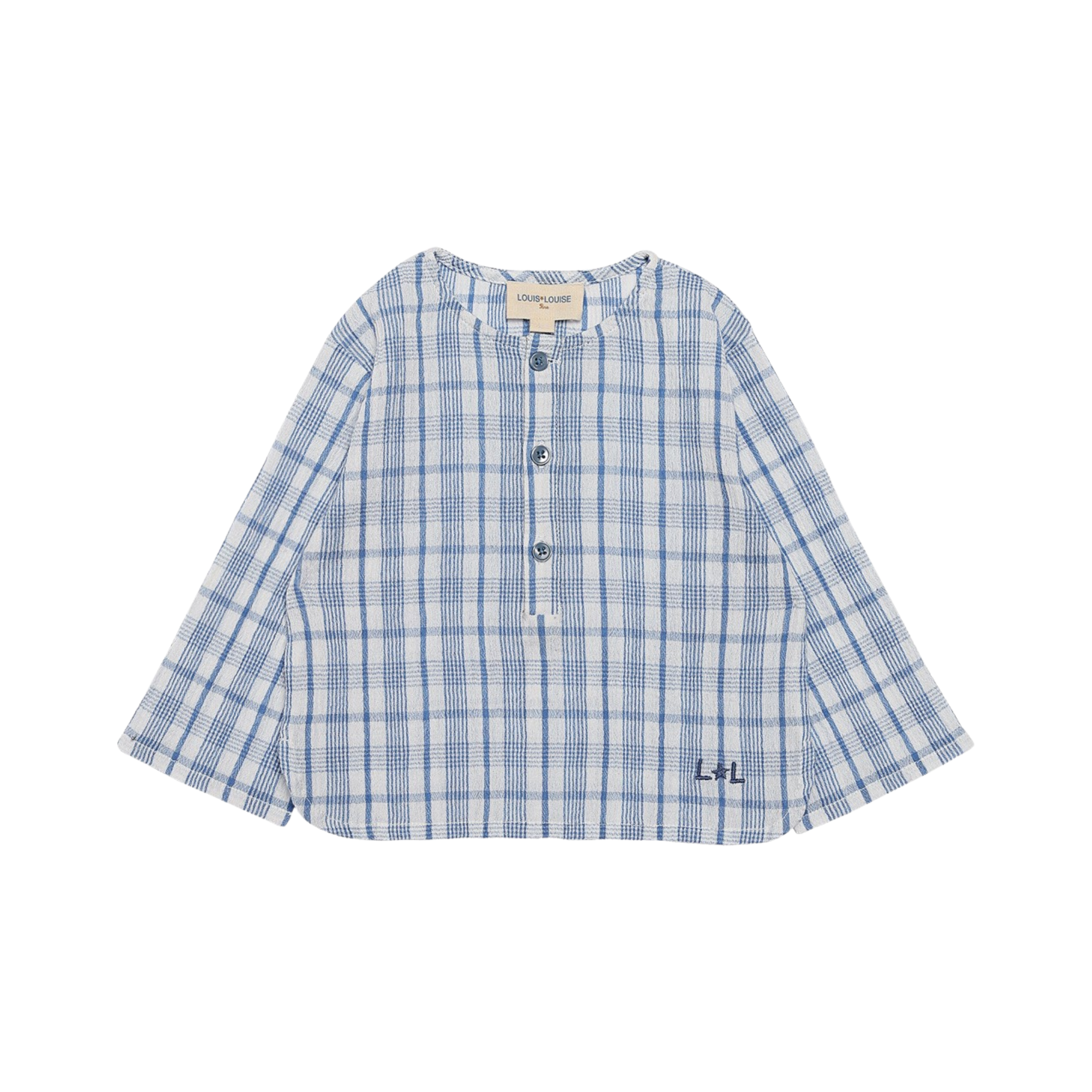 Oncle Baby Set Crepe Check | Blue