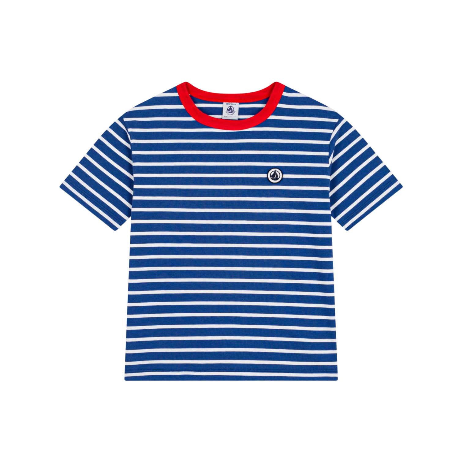 Stripy Cotton T-shirt | Navy Blue
