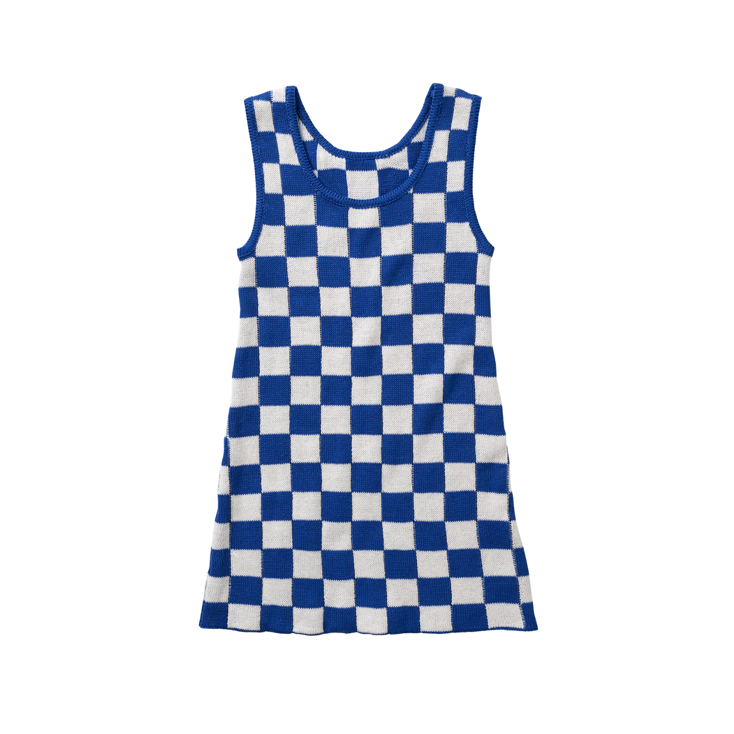 Knit Check Dress | Navy