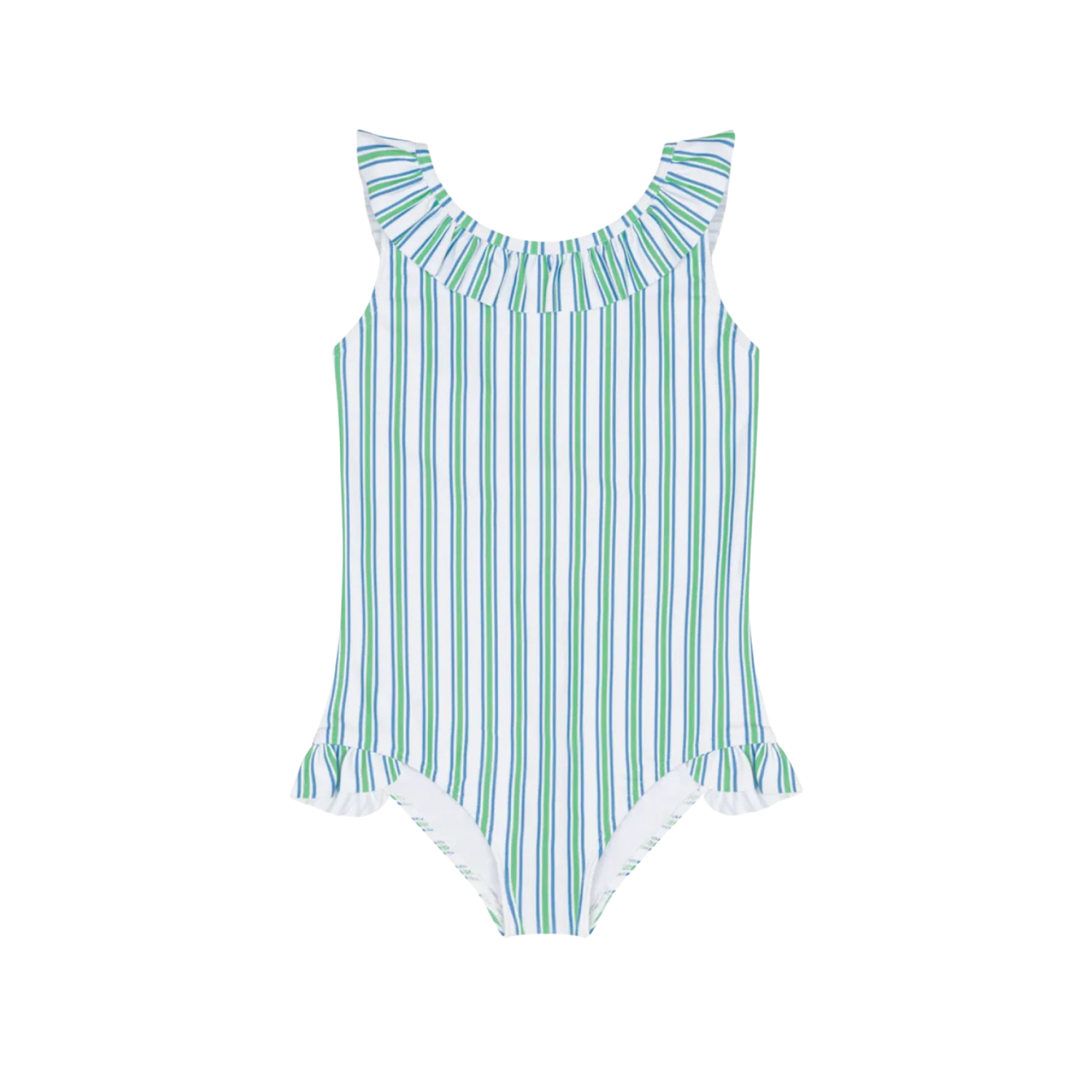 Ruffle Collar One Piece | Tamarin Stripe