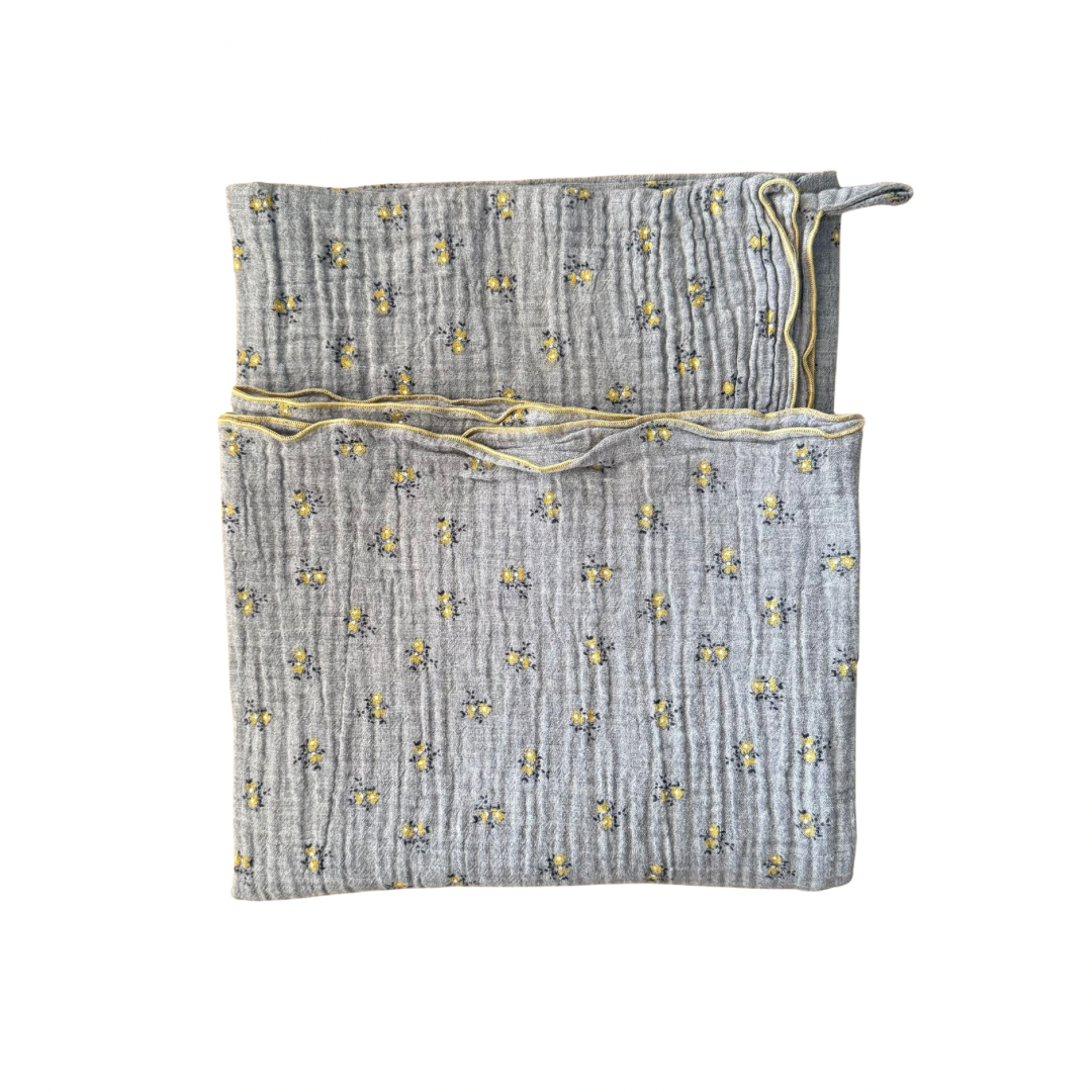 Muslin Blanket | Grey Floral