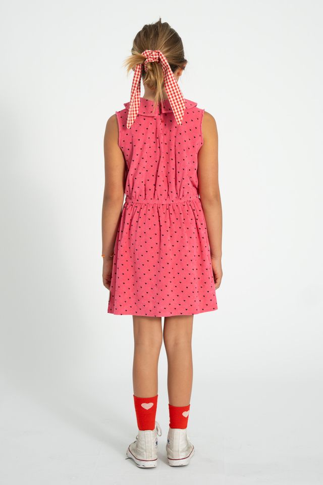 Heart Print Short Dress | Pink/Black