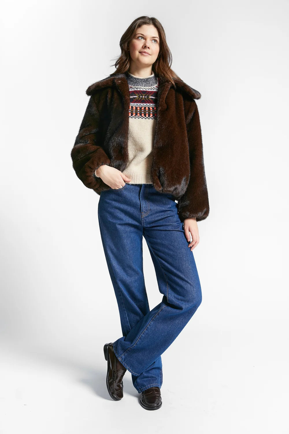 Weather Faux Fur Jacket | Coffee