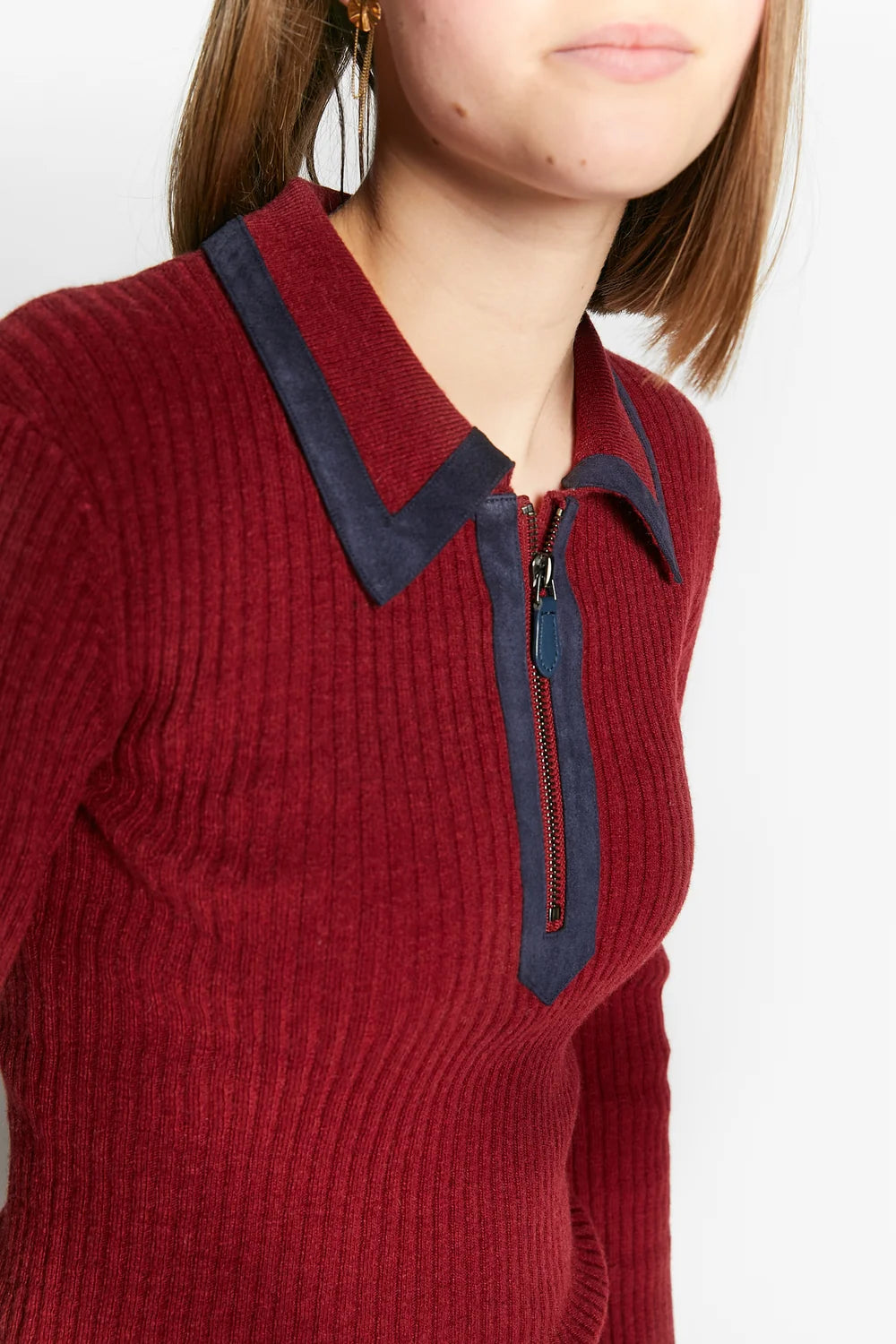 Wingfoil Polo Knit Sweater | Merlot Red