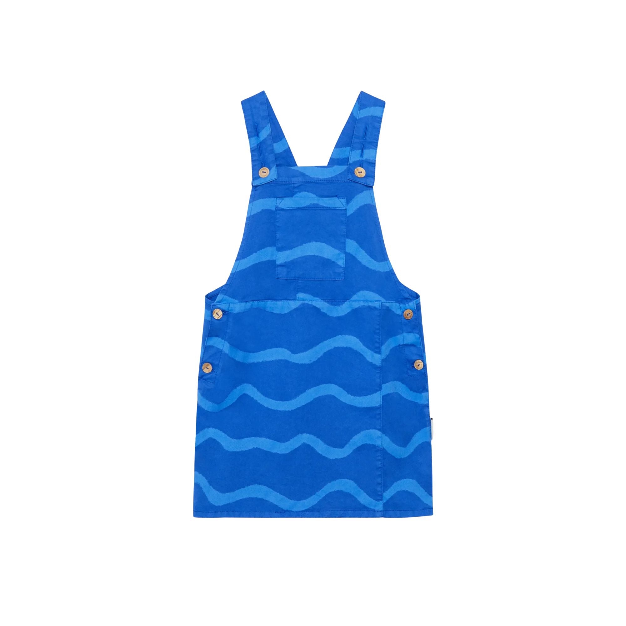 Waves Dungaree Dress | Nautical Blue