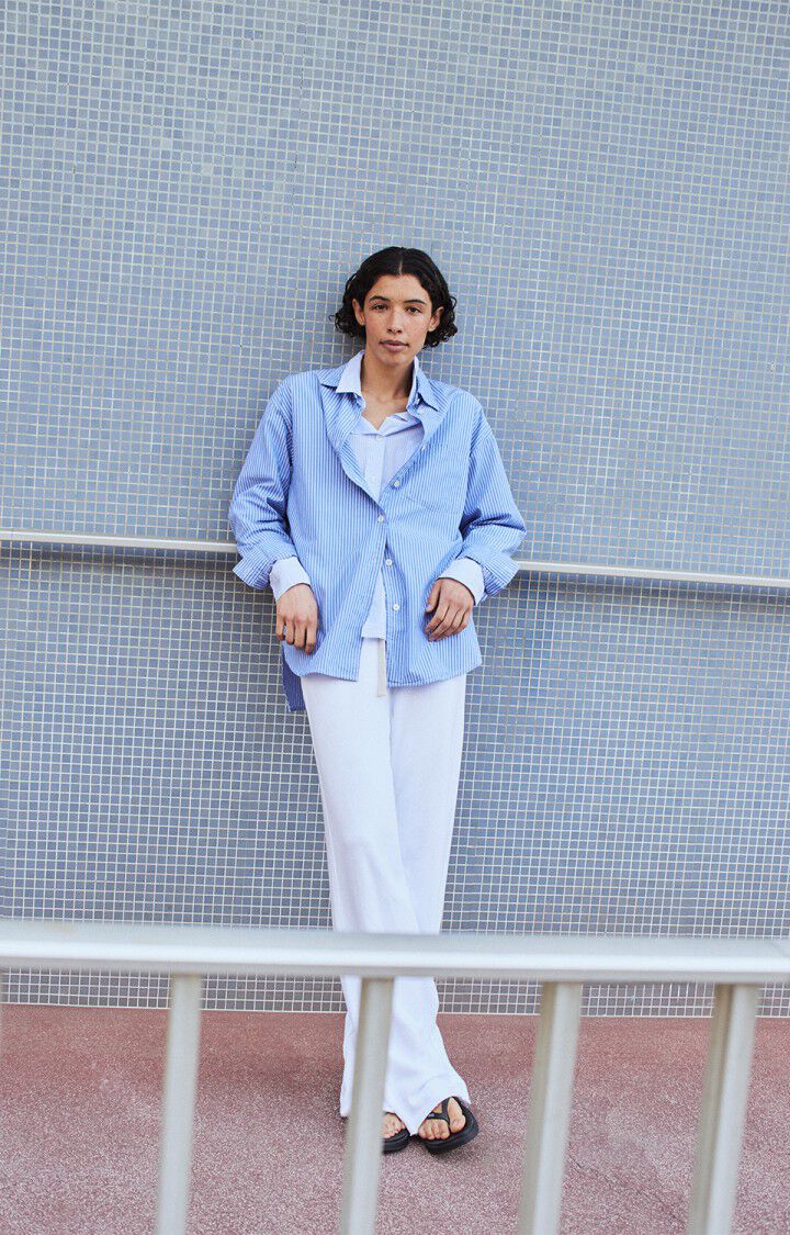 Zatybay Womens Shirt | Aqua Stripes