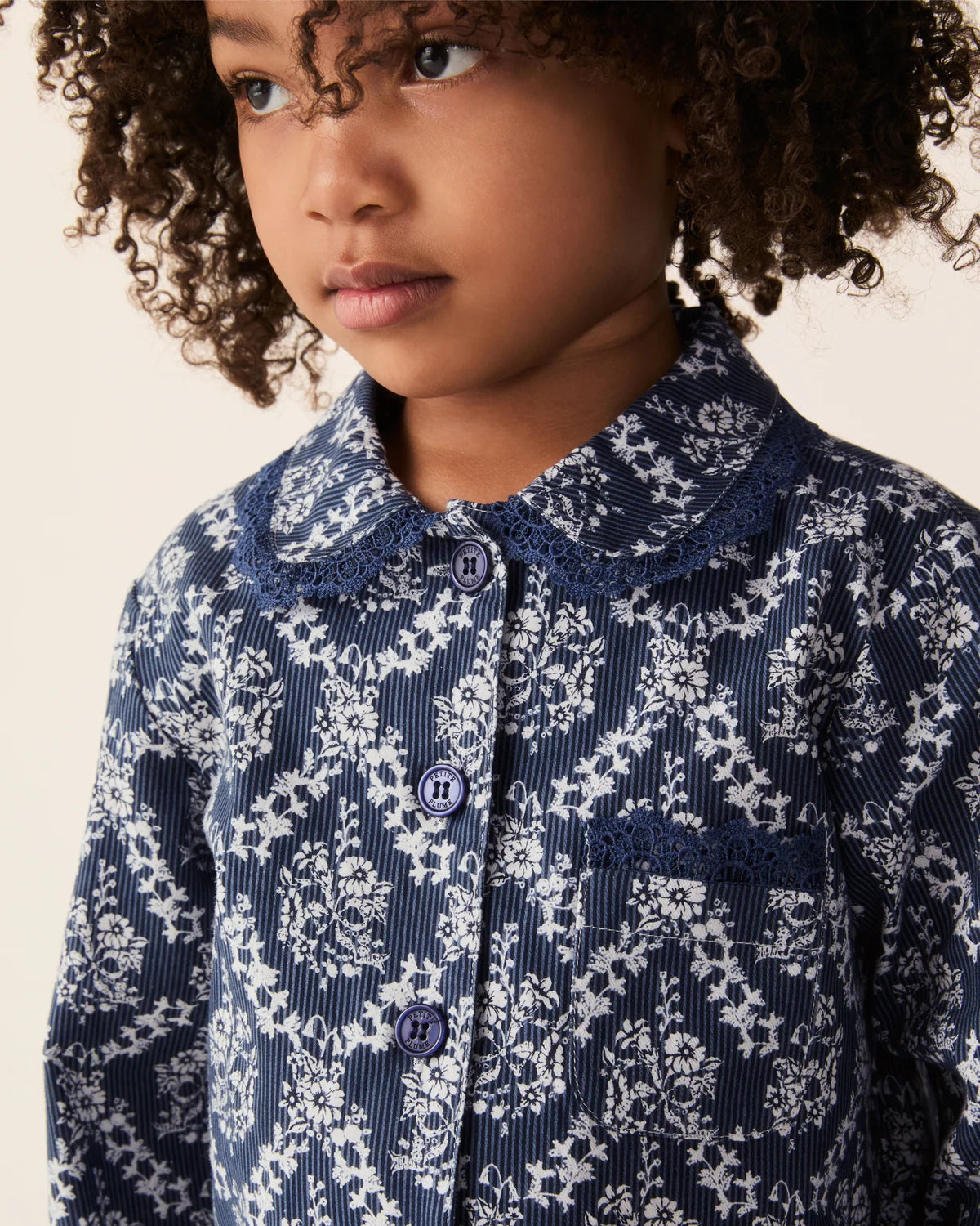 Twill Grace Pajama Set | Navy Innkeeper Trellis