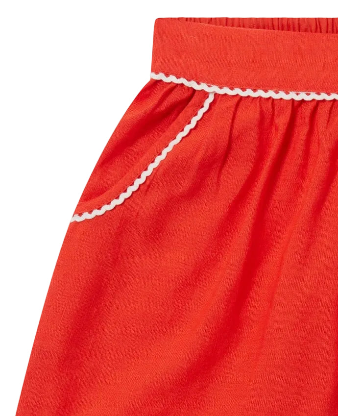 Embroidered Linen Set | Red