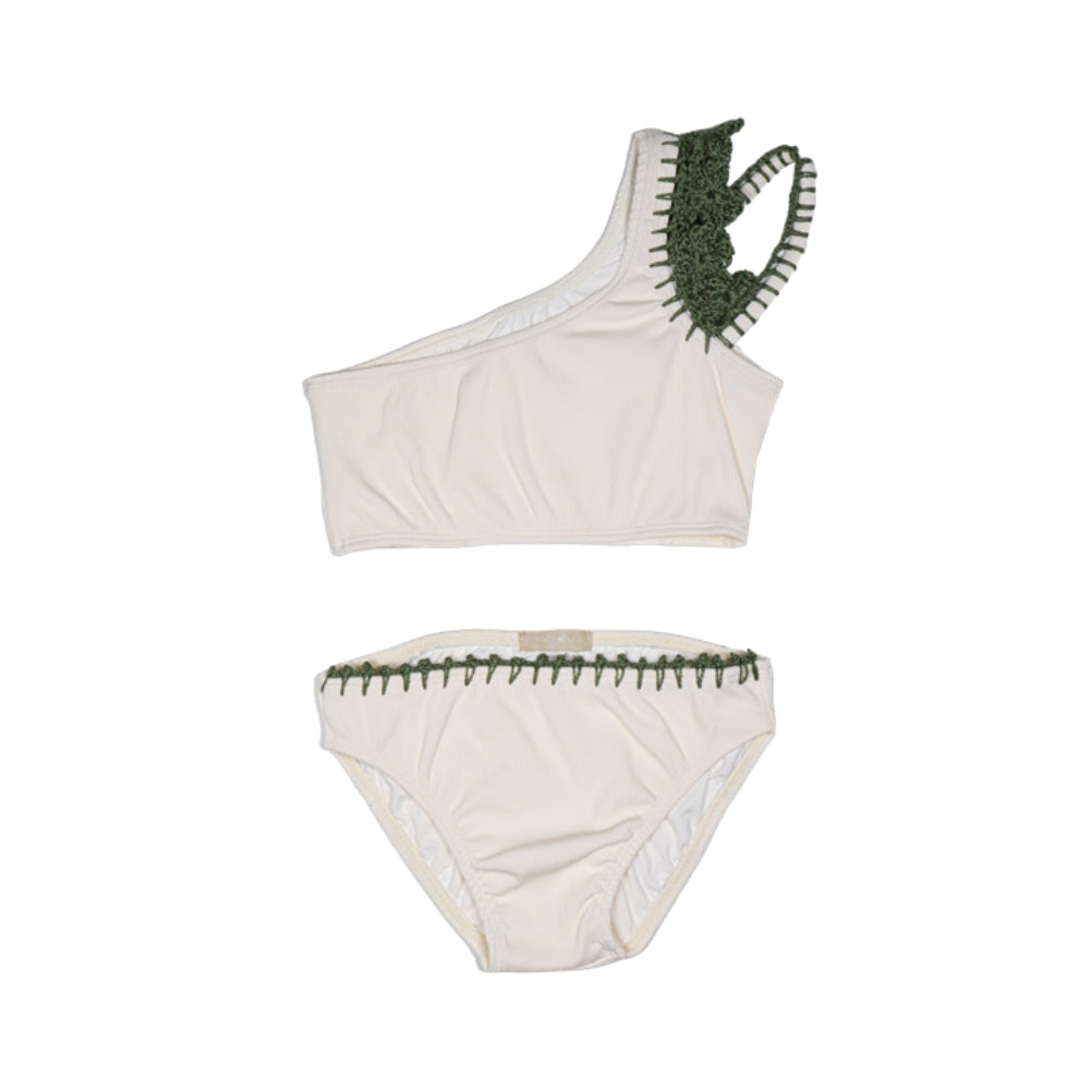 Ribbed Crochet Trim Bikini | Ecru