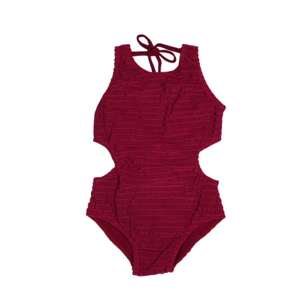 Ribbed Cut-Out Swimsuit | Burgundy
