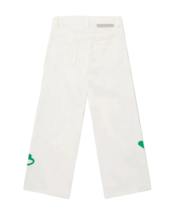 Floral Gabardine Pants | Ivory
