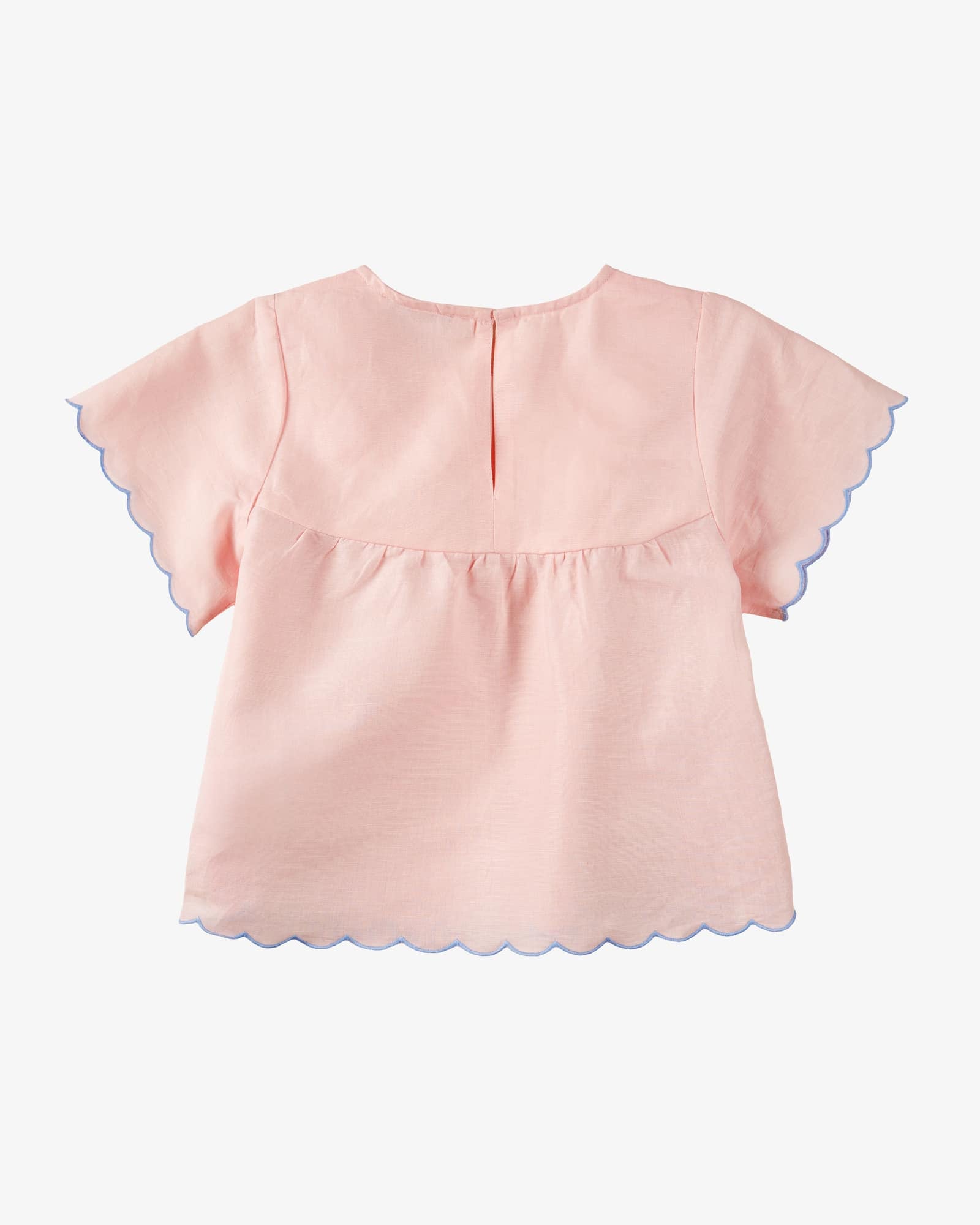 Scalloped Short-sleeve Top | Orchid Pink