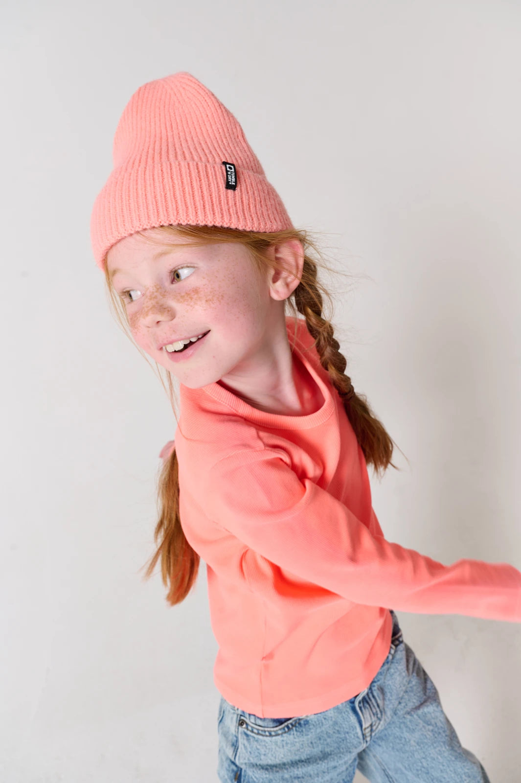 Zoe Longsleeve T-shirt | Bright Coral