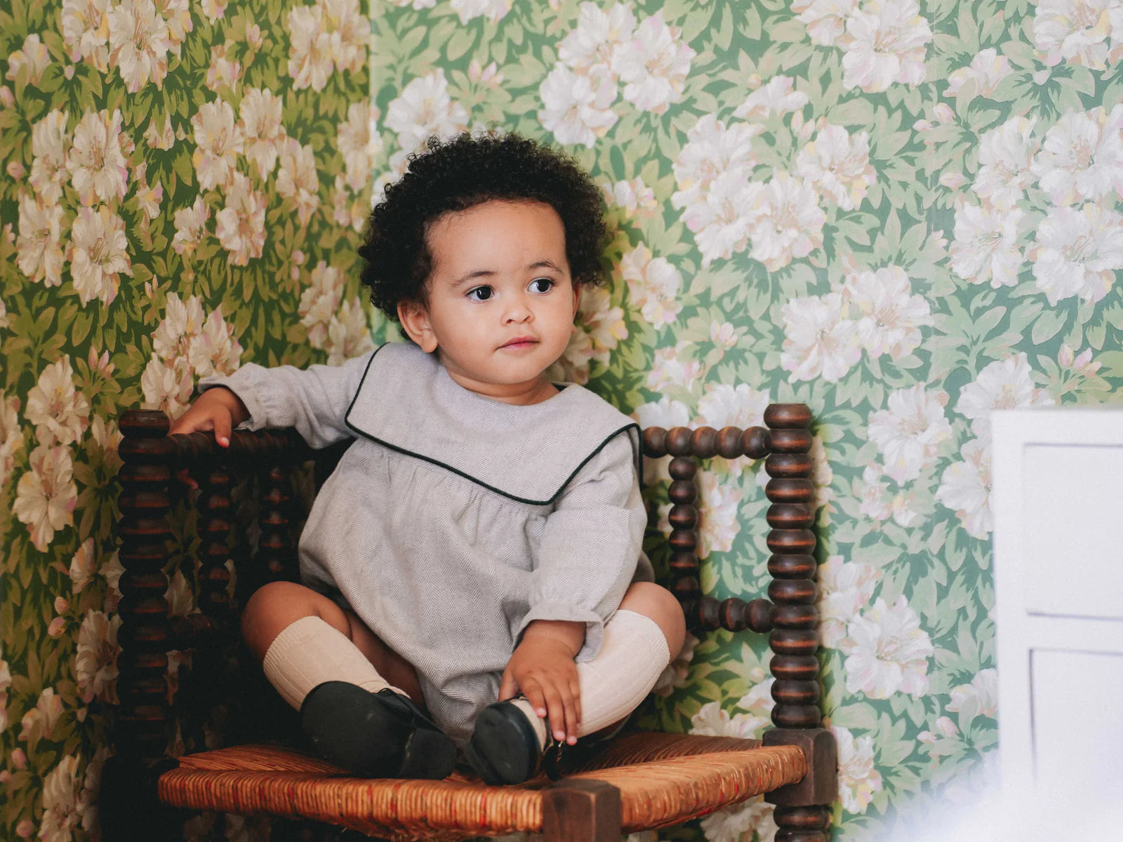 Sisi Romper | Grey Chevron