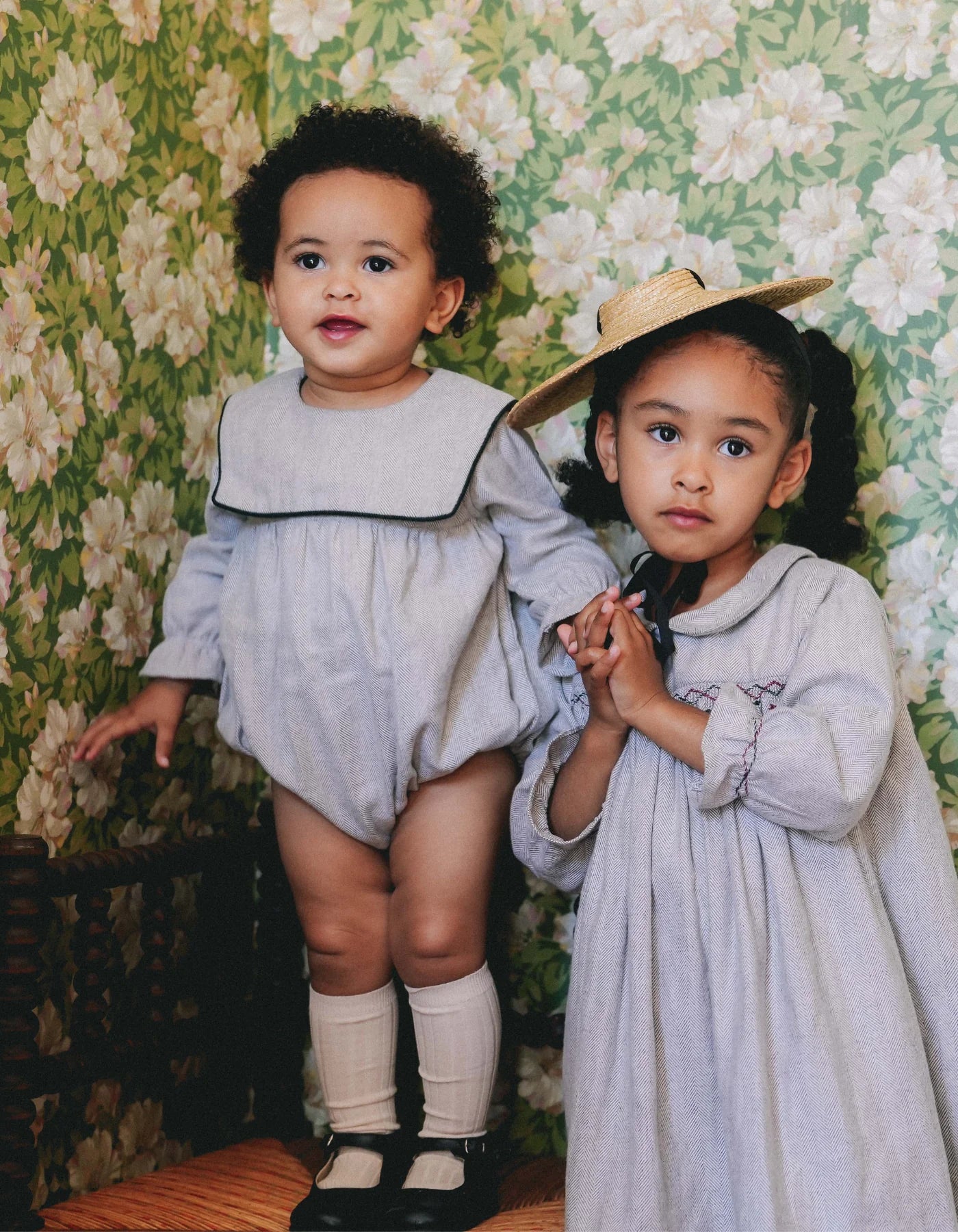 Sisi Romper | Grey Chevron