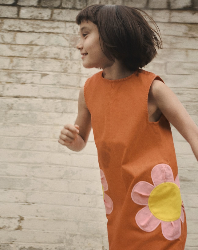 Floral Appliqué Dress | Red