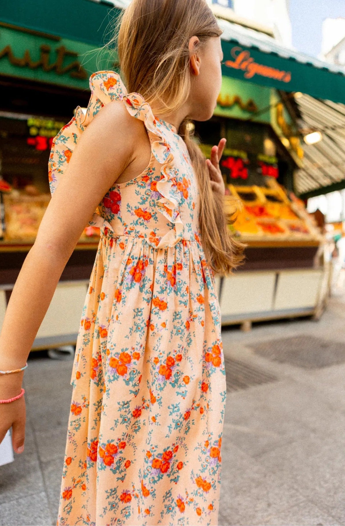 Arlette Bouquet Dress | Nude Orange