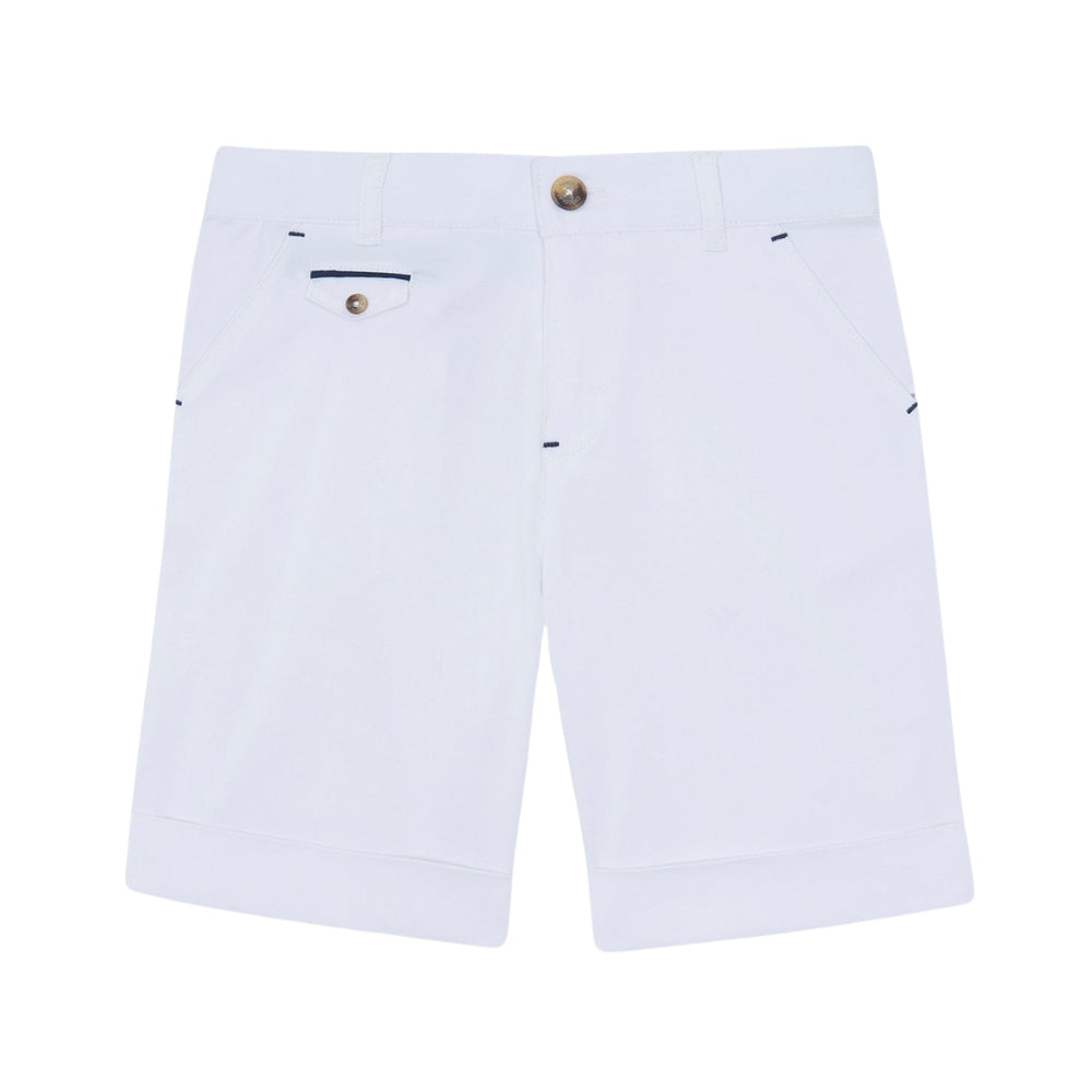Twill Cotton Shorts | White