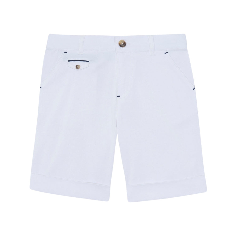 Twill Cotton Shorts | White
