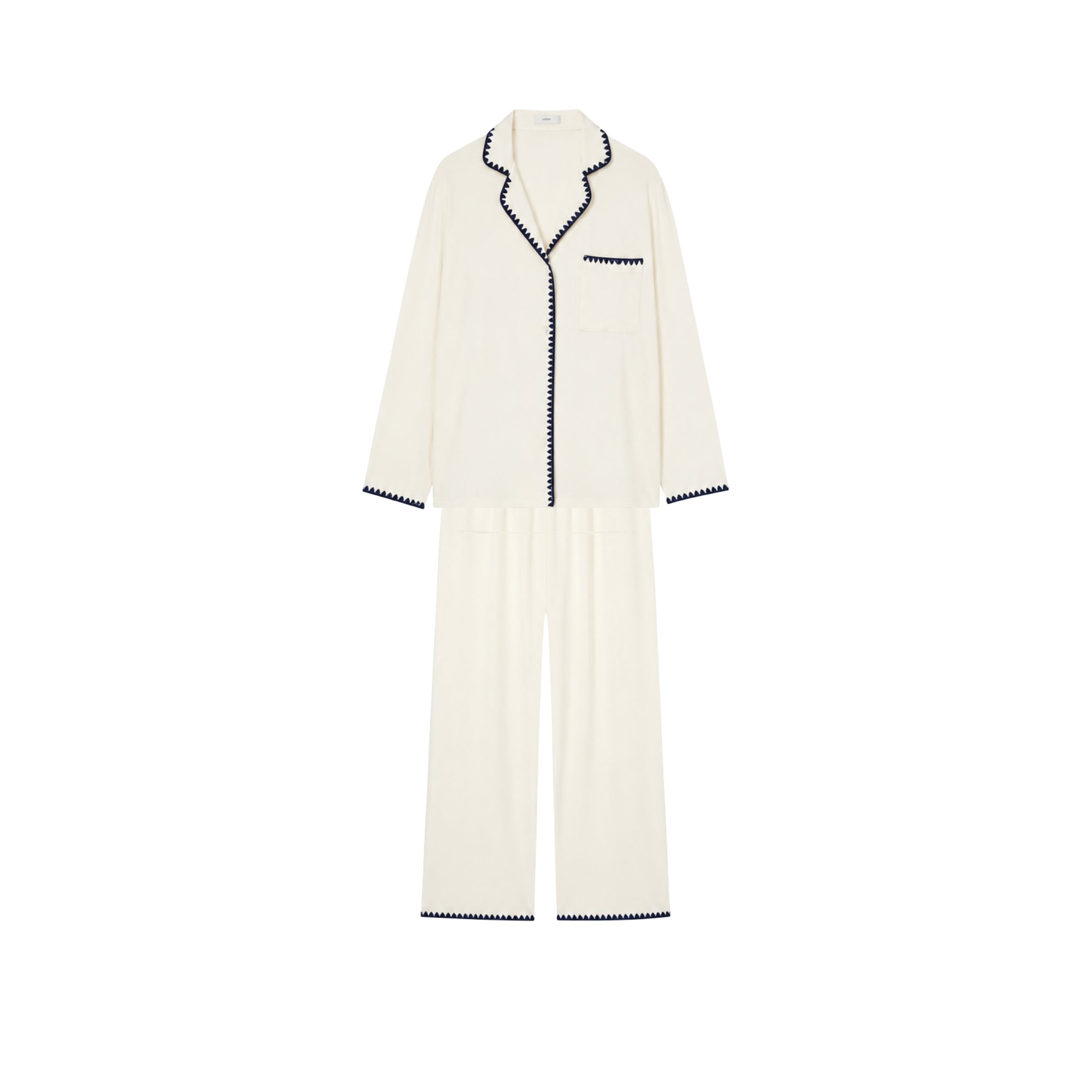 Womens Frida Long PJ Set | Ivory