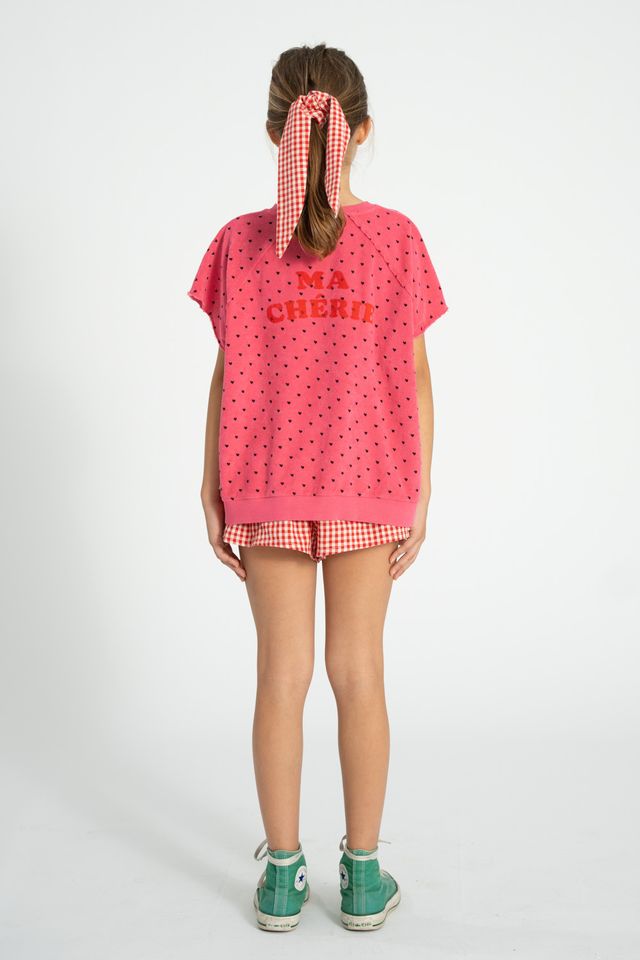 Cherry Print Sleeveless Sweatshirt | Pink