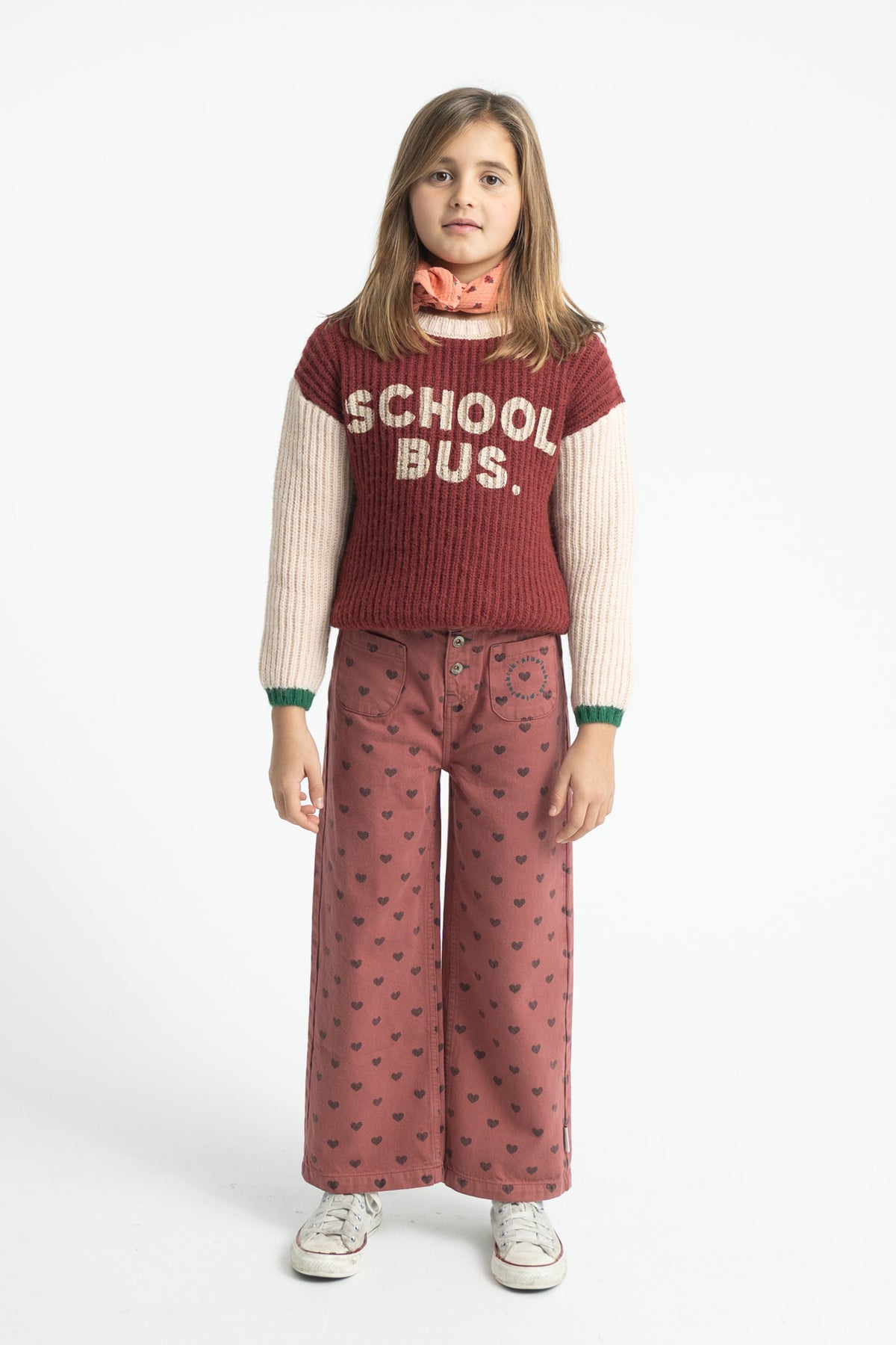 Knitted Sweater | Bordeaux & Ecru