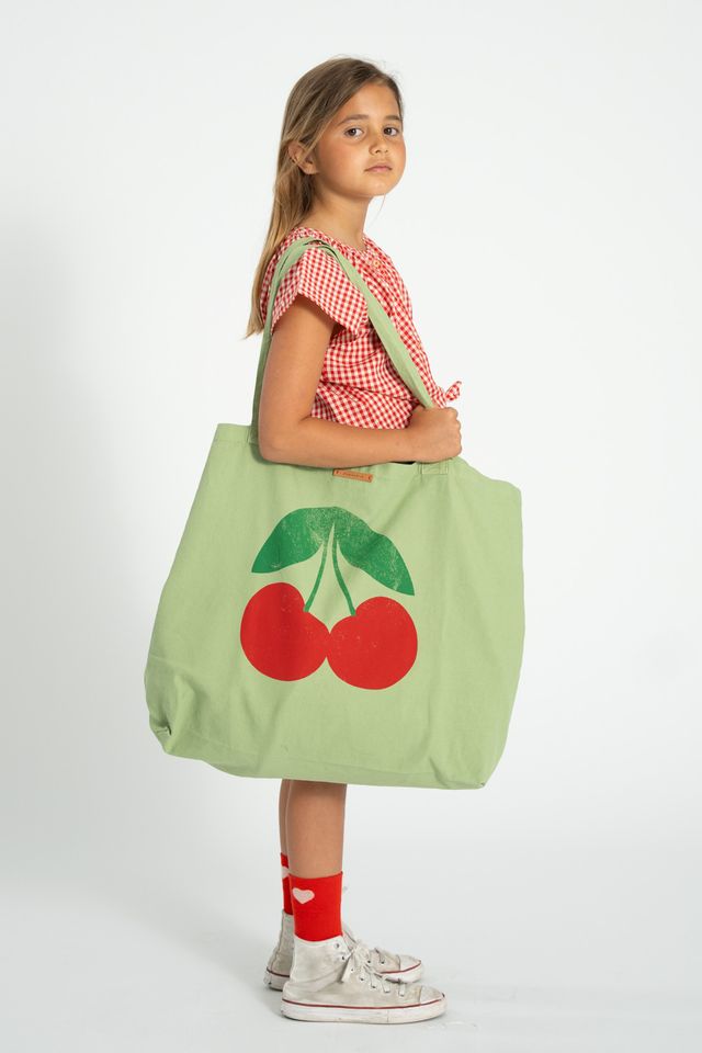 Cherry Print XL Bag | Light Olive