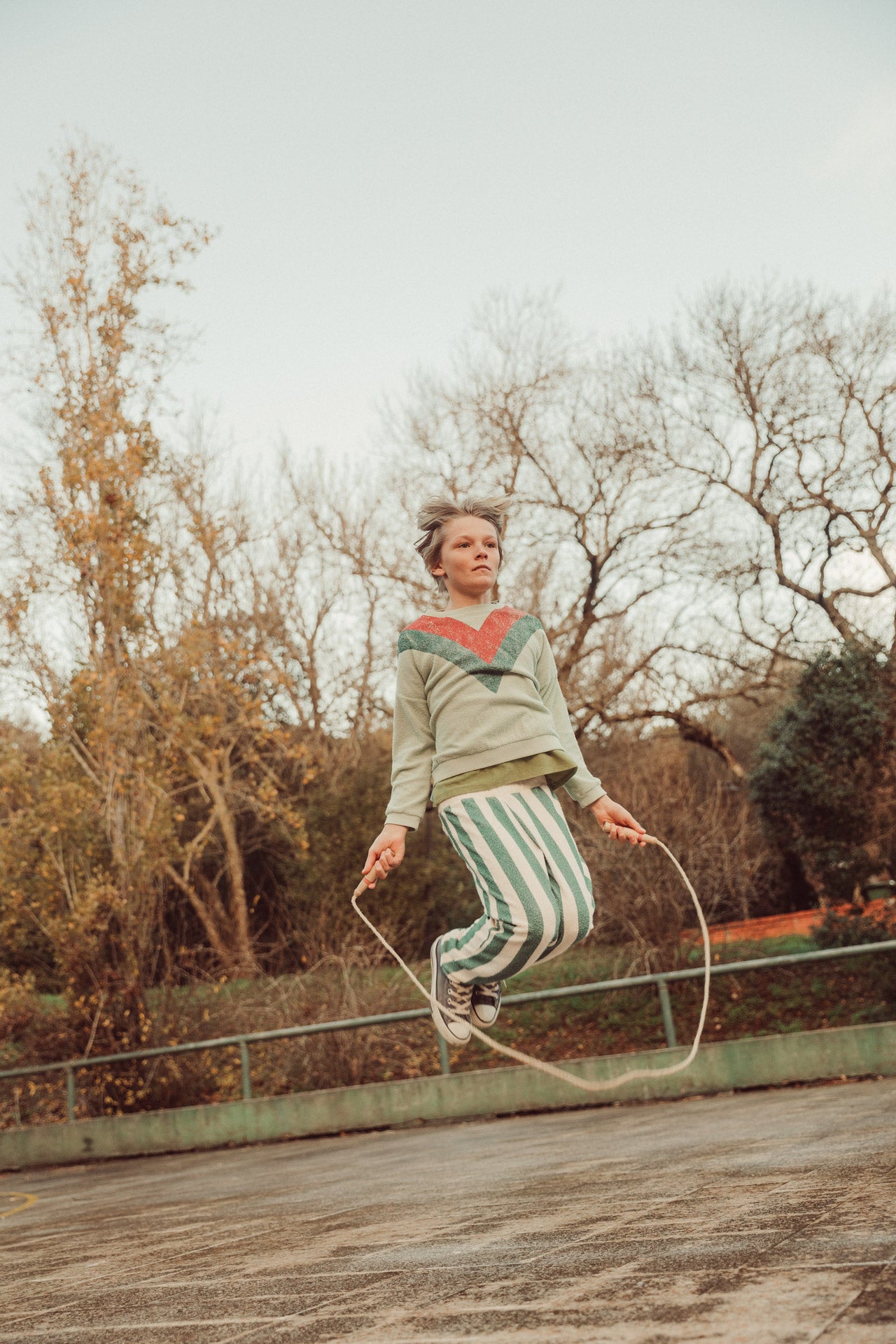 Sweatshirt | Mint Green with Triangle Print