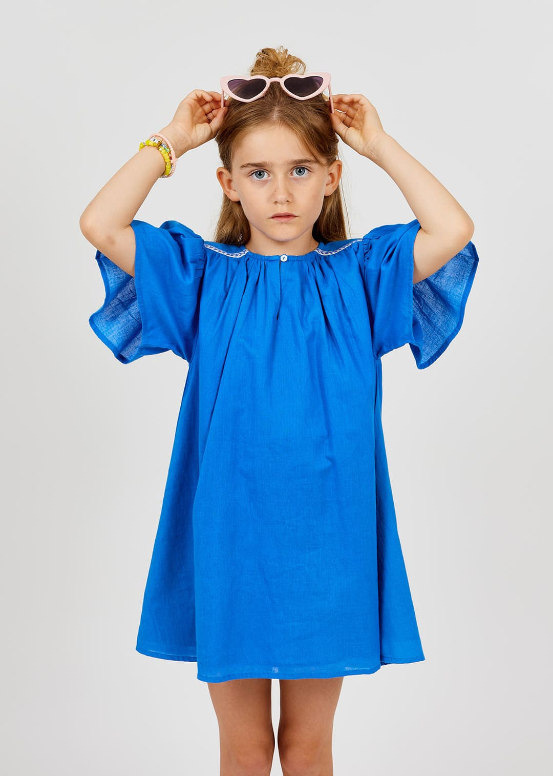Plain Sheer Dress | Cobalt