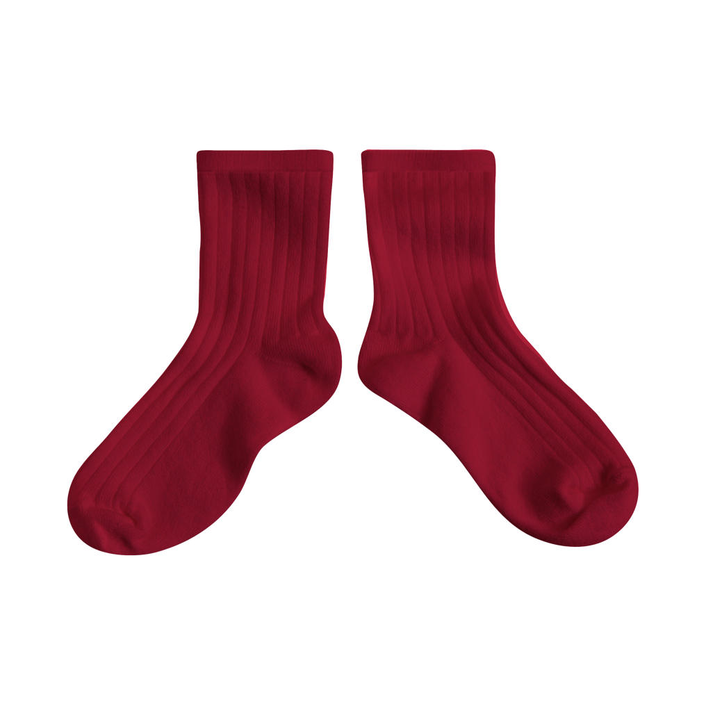 La Mini Ribbed Ankle Socks | Framboise