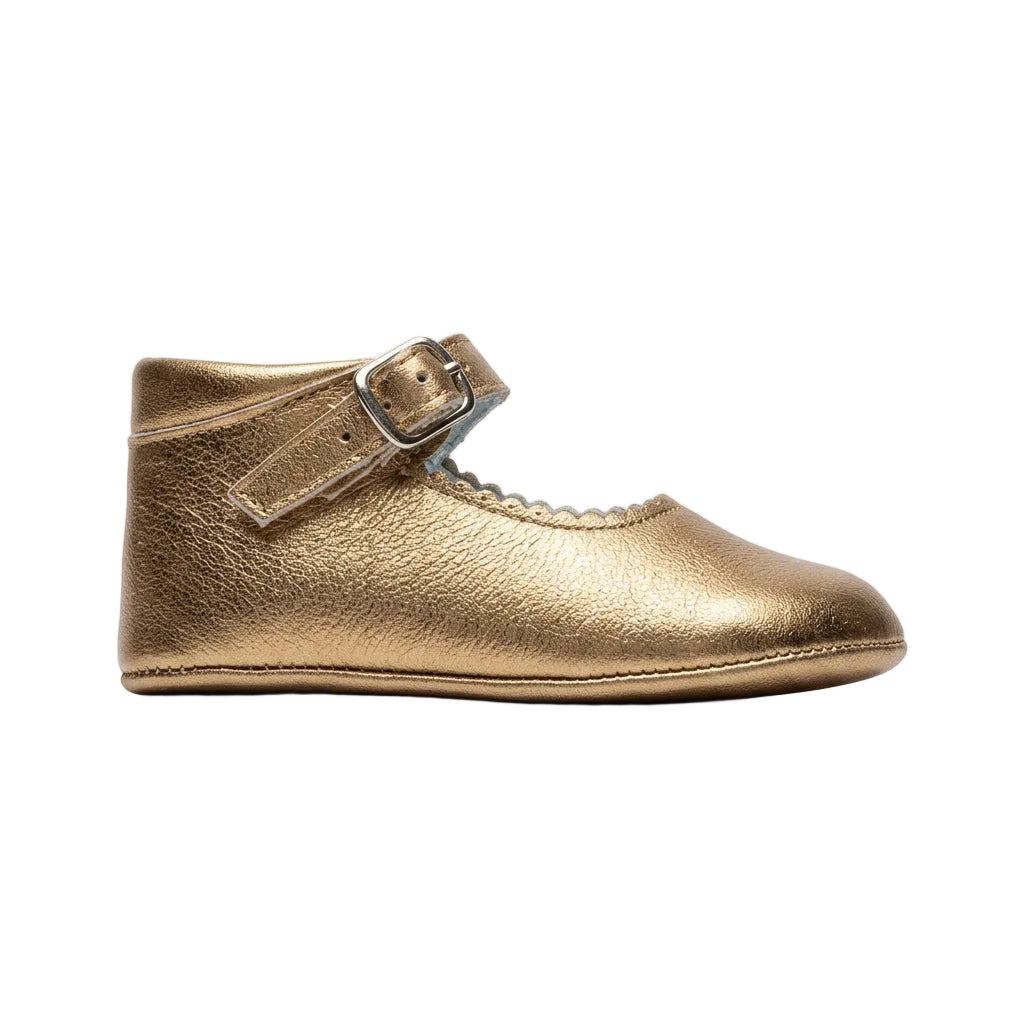 Leather Baby Mary Jane Shoes | Bronze