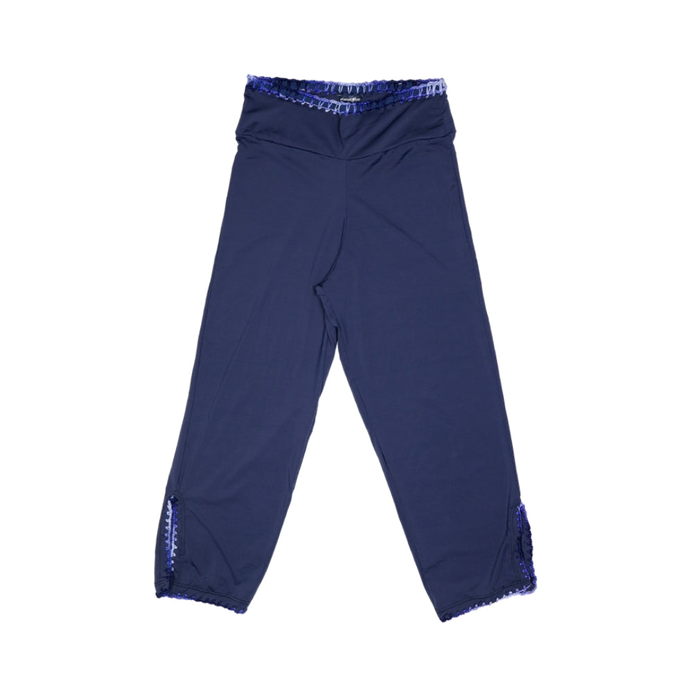 Crochet Trim Pants | Navy