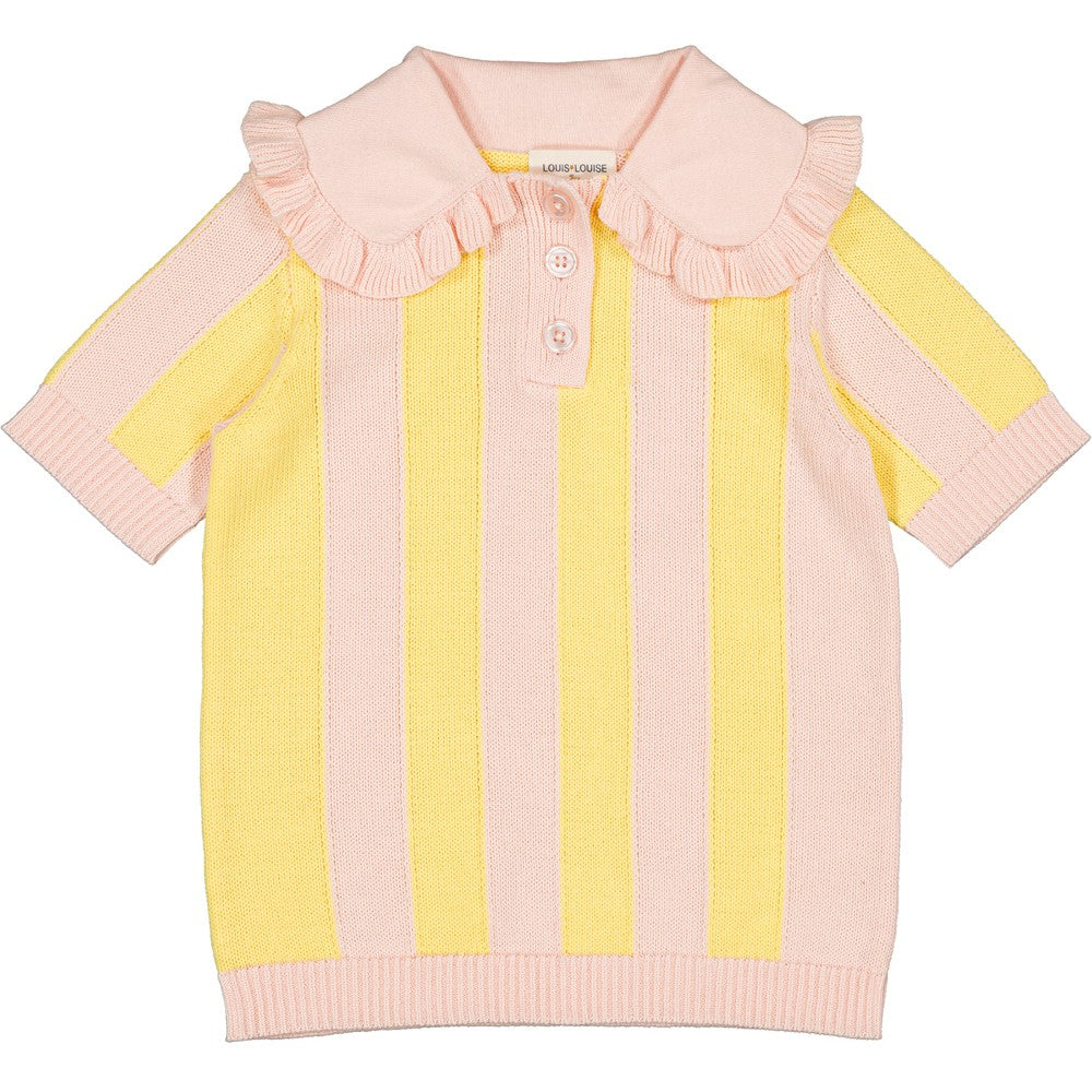 Paule Knitted Stripe Set | Yellow and Pink